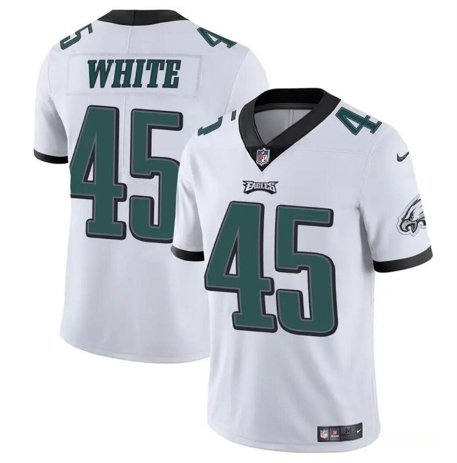 Men's Philadelphia Eagles #45 Devin White White Vapor Untouchable Limited Stitched Football Jersey